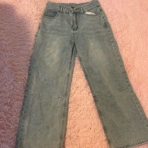 Light washed blue jeans